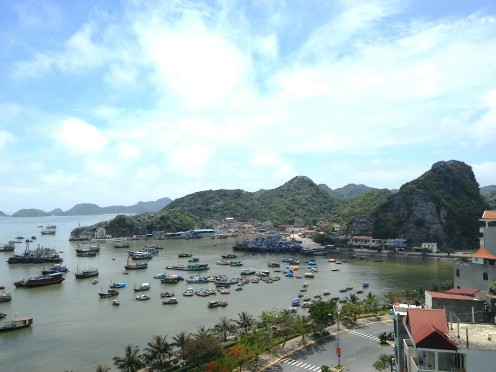 The view from our hotel room in Cat Ba